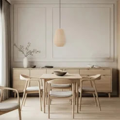 Lindby Pendellamper|Pendellamper > hængelampe Helin, beige, Ø 30 cm, stof