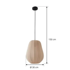 Lindby Pendellamper|Pendellamper > hængelampe Helin, beige, Ø 30 cm, stof