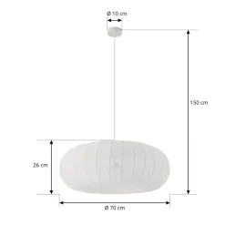 Lindby Pendellamper|Pendellamper > hængelampe Helin, hvid, Ø 70 cm, tekstil, 3 x E27