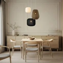 Lindby Pendellamper|Pendellamper > hængelampe Helin sort/hvid/grå, Ø 60 cm, 3 lyskilder