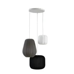 Lindby Pendellamper|Pendellamper > hængelampe Helin sort/hvid/grå, Ø 60 cm, 3 lyskilder