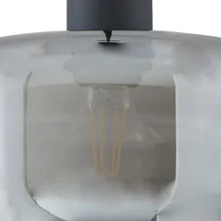 Pendellamper ^ Lindby hængelampe Hildur, Ø 28,5 cm, 1 lyskilde, grå, glas
