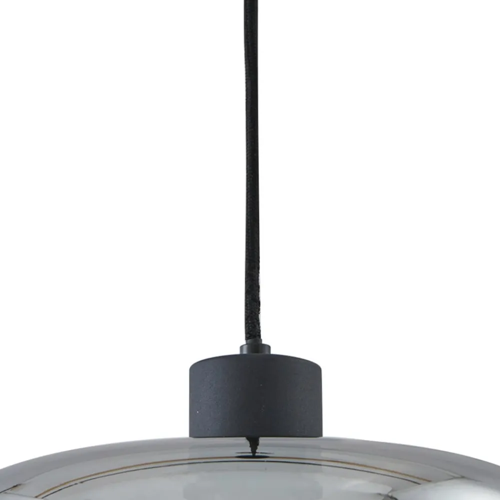 Pendellamper ^ Lindby hængelampe Hildur, Ø 28,5 cm, 1 lyskilde, grå, glas