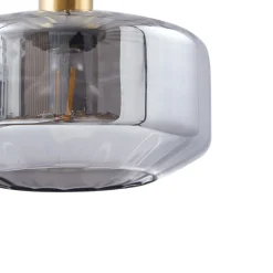 Pendellamper|Pendellamper ^ Lindby hængelampe Hildur, Ø 22 cm, 1 lyskilde, røggrå, glas