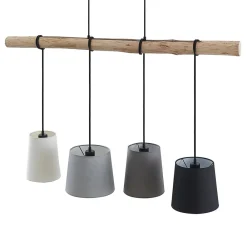 Lindby Pendellamper|Pendellamper > hængelampe Hinai, sort/grå/hvid, tekstil, 116 cm