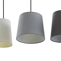 Lindby Pendellamper|Pendellamper > hængelampe Hinai, sort/grå/hvid, tekstil, 116 cm