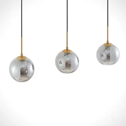 Lindby Pendellamper|Pendellamper > hængelampe Hiwana, røggrå, glas, 3 lyskilder