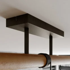 Lindby Pendellamper > hængelampe Holgar, grå, 3 lyskilder, træ, metal, E27