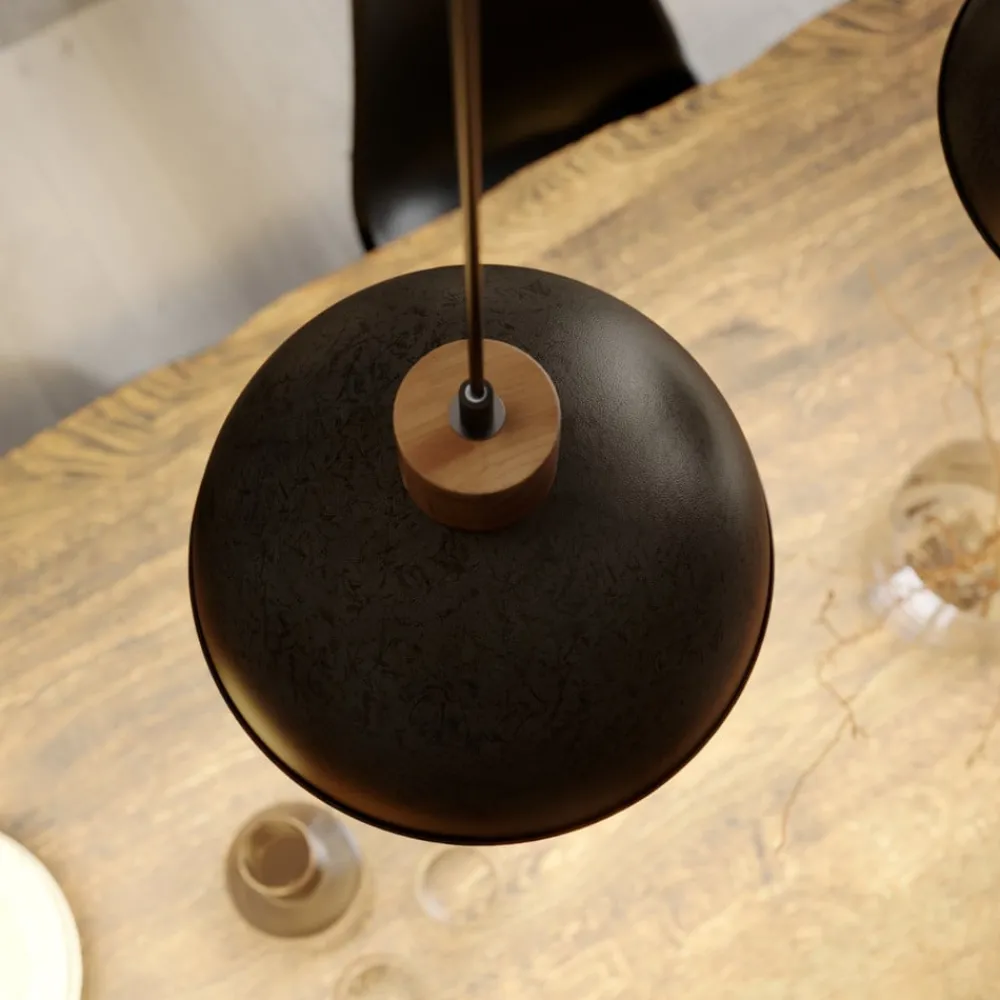 Lindby Pendellamper > hængelampe Holgar, grå, 3 lyskilder, træ, metal, E27