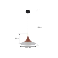 Pendellamper ^ Lindby hængelampe Jarl, brun, metal, Ø 35 cm, G9
