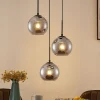 Lindby Pendellamper|Pendellamper > hængelampe Jurian, 32 cm, 3 lyskilder, sort/røget, glas