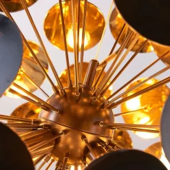 Lindby Pendellamper > hængelampe Kinan, Ø 54 cm, sort, guld, metal