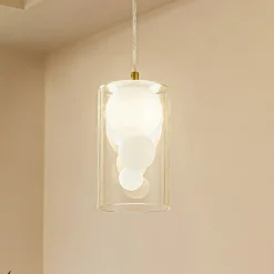 Lindby Pendellamper|Pendellamper > hængelampe Kupla, opal/klar, glas, 1 lyskilde, G9