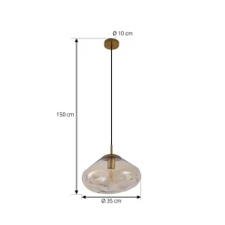 Lindby Pendellamper|Pendellamper > hængelampe Lelia, ravfarvet, glas, Ø 35 cm