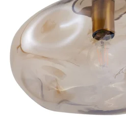 Lindby Pendellamper|Pendellamper > hængelampe Lelia, ravfarvet, glas, Ø 35 cm