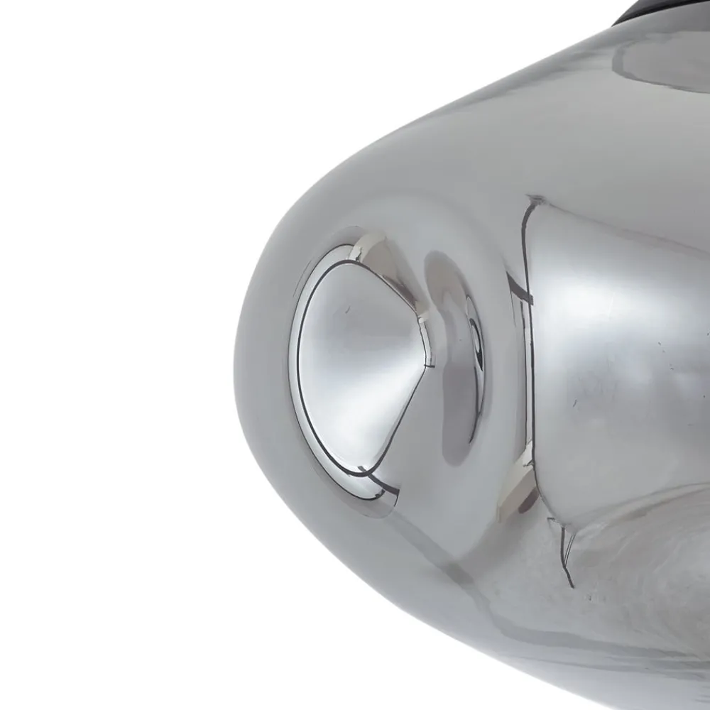 Lindby Pendellamper > hængelampe Lelia, røggrå, glas, Ø 35 cm