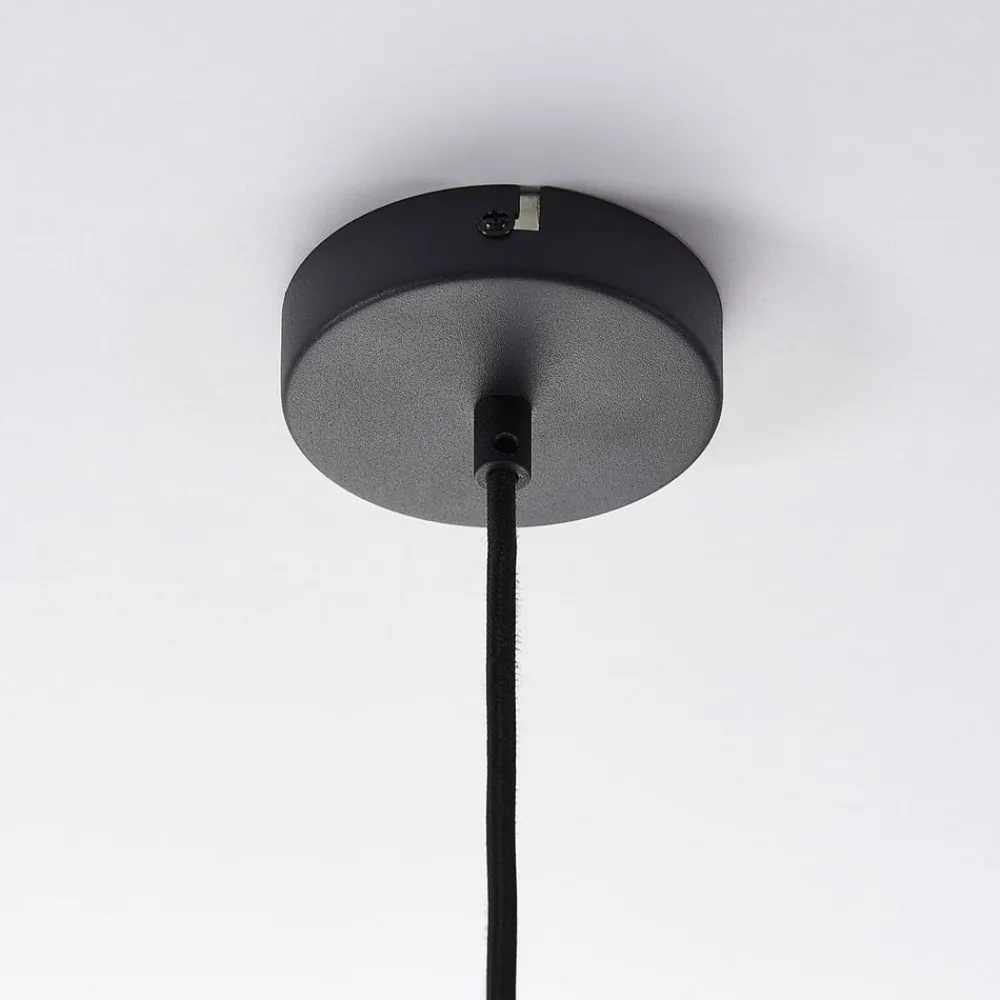 Pendellamper|Pendellamper ^ Lindby hængelampe Leya, sort/guld, metal, Ø 30 cm, E27