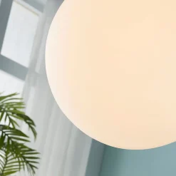 Lindby Pendellamper > hængelampe Marike, Ø 30 cm, hvid, glas, kugle, E27