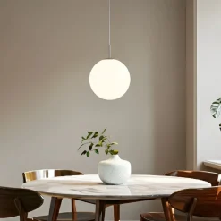 Lindby Pendellamper|Pendellamper > hængelampe Marike, Ø 40 cm, hvid, glas, kugle, E27