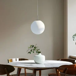 Lindby Pendellamper|Pendellamper > hængelampe Marike, Ø 40 cm, hvid, glas, kugle, E27