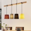 Lindby Pendellamper|Pendellamper > hængelampe Moscow , farverig, tekstil, træ, E27, 116 cm
