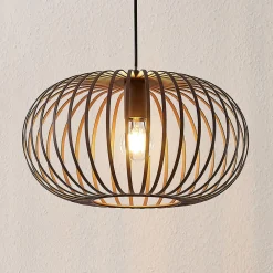 Lindby Gang|Pendellamper > hængelampe Nahele, brun, metal, Ø 40 cm, E27