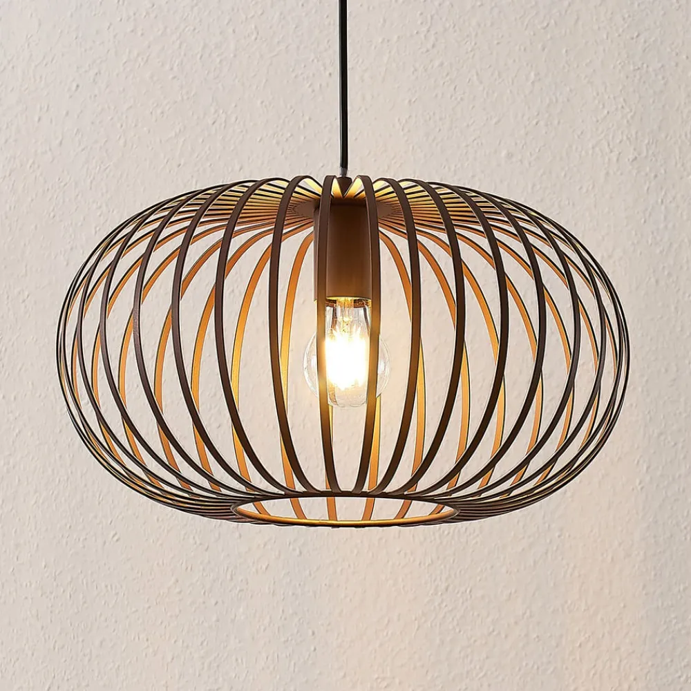Lindby Gang|Pendellamper > hængelampe Nahele, brun, metal, Ø 40 cm, E27