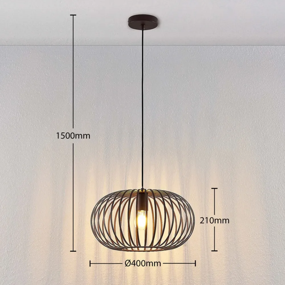 Lindby Gang|Pendellamper > hængelampe Nahele, brun, metal, Ø 40 cm, E27