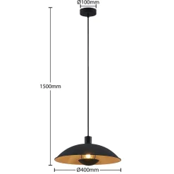 Gang|Pendellamper ^ Lindby hængelampe Narisara, Ø 40 cm, E27, sort-guld