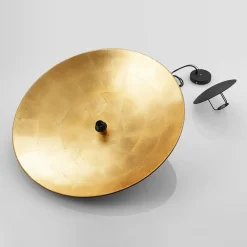 Lindby Pendellamper > hængelampe Narisara, Ø 80 cm, E27, sort-guld