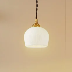 Pendellamper|Pendellamper ^ Lindby hængelampe Nolane, Ø 11 cm, keramik, hvid/messing