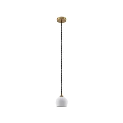 Pendellamper|Pendellamper ^ Lindby hængelampe Nolane, Ø 11 cm, keramik, hvid/messing