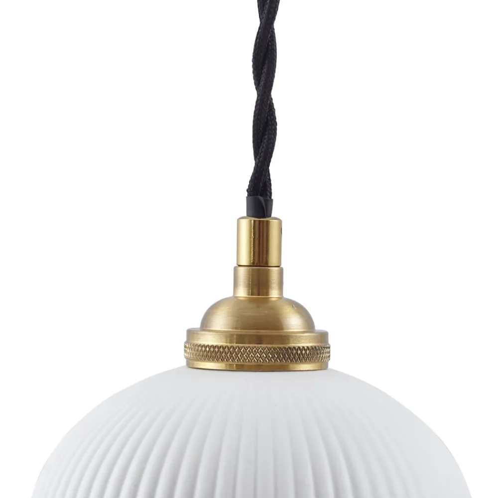 Pendellamper|Pendellamper ^ Lindby hængelampe Nolane, Ø 11 cm, keramik, hvid/messing