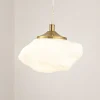Lindby Pendellamper > hængelampe Piatra, opal/messing, glas, Ø 16 cm, G9