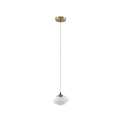 Lindby Pendellamper > hængelampe Piatra, opal/messing, glas, Ø 16 cm, G9