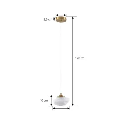Lindby Pendellamper > hængelampe Piatra, opal/messing, glas, Ø 16 cm, G9