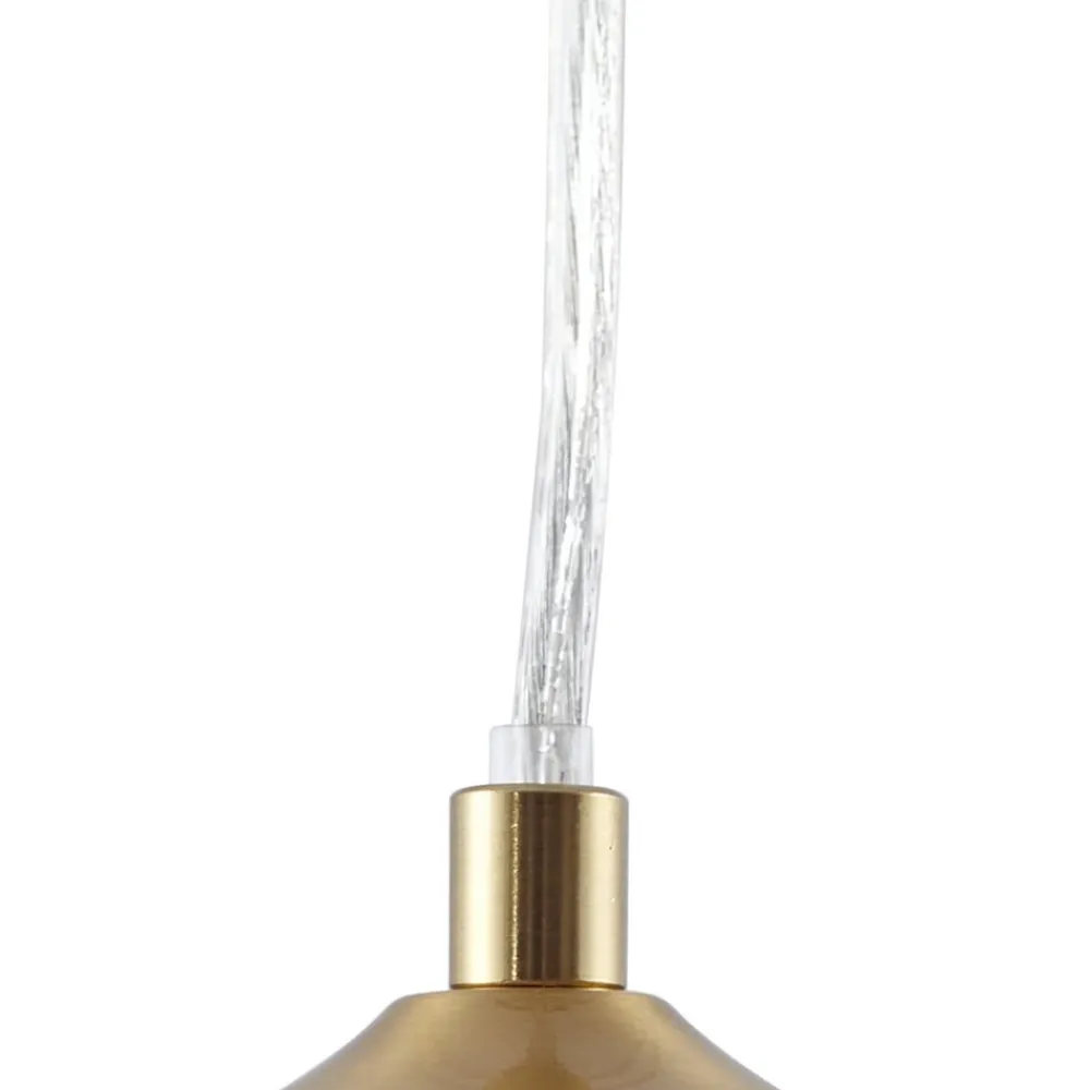 Lindby Pendellamper > hængelampe Piatra, opal/messing, glas, Ø 16 cm, G9