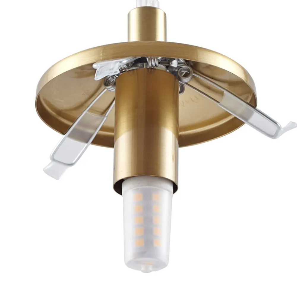 Lindby Pendellamper > hængelampe Piatra, opal/messing, glas, Ø 16 cm, G9