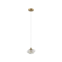 Pendellamper|Pendellamper ^ Lindby hængelampe Piatra, rav/messing, glas, Ø 16 cm, G9