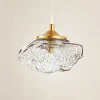 Pendellamper ^ Lindby hængelampe Piatra, røg/messing, glas, Ø 16 cm, G9