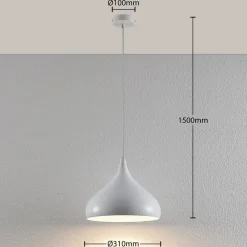 Lindby Pendellamper|Pendellamper > hængelampe Ritana, hvid, metal, Ø 31 cm, E27