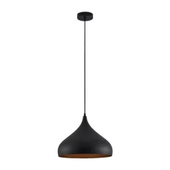 Lindby Pendellamper|Pendellamper > hængelampe Ritana, sort-guld, metal, Ø 31cm, E27