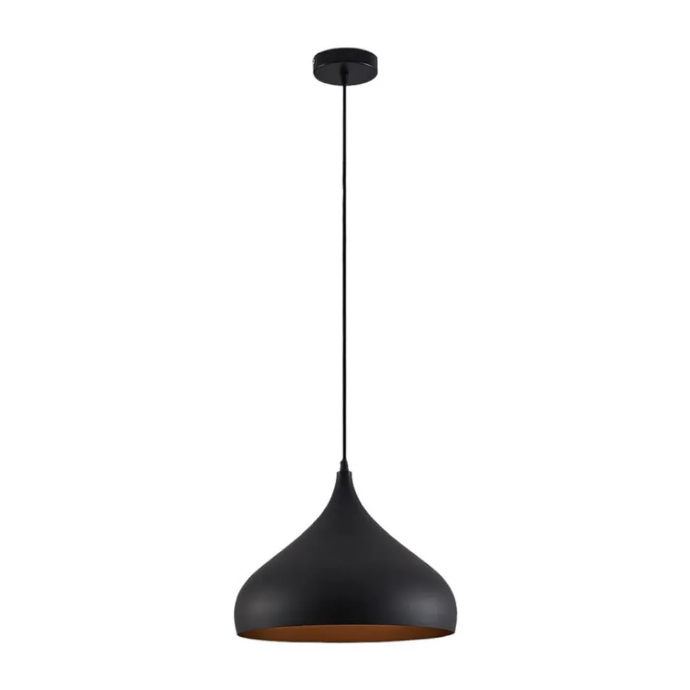 Lindby Pendellamper|Pendellamper > hængelampe Ritana, sort-guld, metal, Ø 31cm, E27