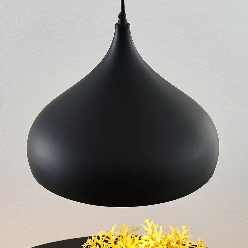 Lindby Pendellamper|Pendellamper > hængelampe Ritana, sort-guld, metal, Ø 31cm, E27