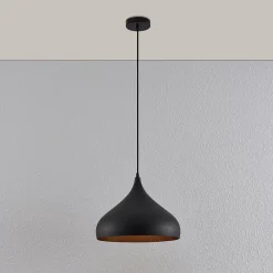 Pendellamper|Pendellamper ^ Lindby hængelampe Ritana, sæt af 2, sort-guld, metal, E27