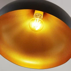 Pendellamper|Pendellamper ^ Lindby hængelampe Ritana, sæt af 2, sort-guld, metal, E27