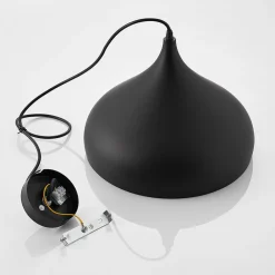 Pendellamper|Pendellamper ^ Lindby hængelampe Ritana, sæt af 2, sort-guld, metal, E27