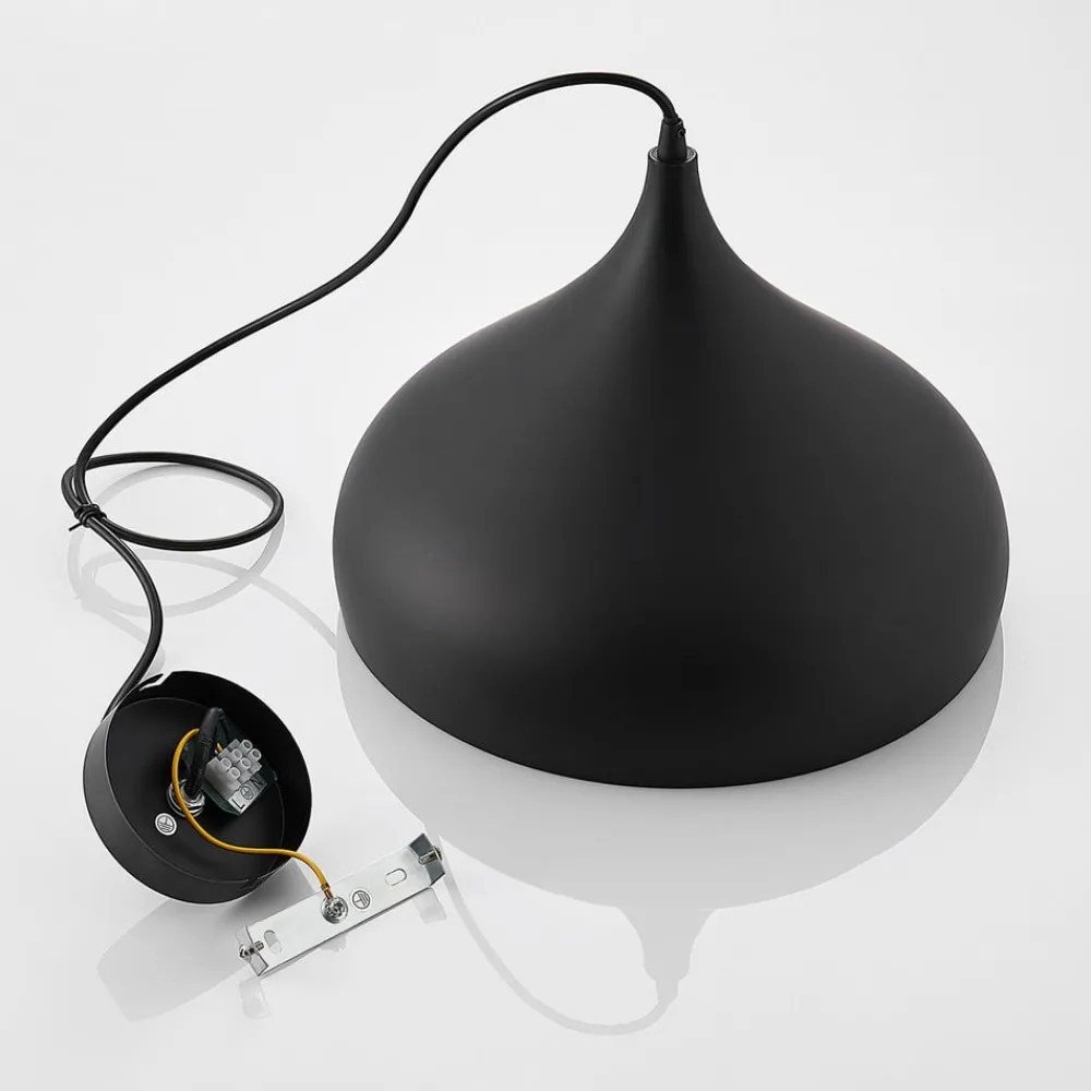 Pendellamper|Pendellamper ^ Lindby hængelampe Ritana, sæt af 2, sort-guld, metal, E27