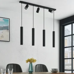 Lindby Pendellamper|Pendellamper > hængelampe Sanad, 100 cm, 7 lyskilder, sort, GU10