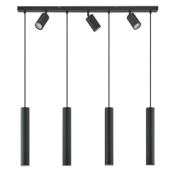 Lindby Pendellamper|Pendellamper > hængelampe Sanad, 100 cm, 7 lyskilder, sort, GU10
